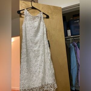 Adrianna Papell white lace dress